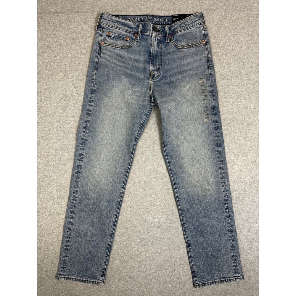 American Eagle Jean Original Straight Mens 31X32 Light Wash Easyflex